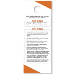 Hang Tag - Care For New Paint Job -Car Care Tool Store 1500658
