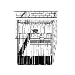 RTT Col-Met 2-Sided Prep Station With Exhaust Bench, 8'H Curtains - 8516-8