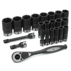 Grey Pneumatic 22 Piece 1/2" Drive 6 Point SAE Deep Duo Impact Socket Set - 82622D -Car Care Tool Store 1813003 2