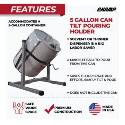 Champ 5-Gallon Can Tilt Pouring Holder - 2259 -Car Care Tool Store 2259 Champ 5 Gallon Can Tilt Pouring Holder