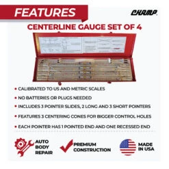 Champ Centerline Gauge - Set Of Four - 6010 -Car Care Tool Store 48 Champ Centerline Gauge Set of 4 6010
