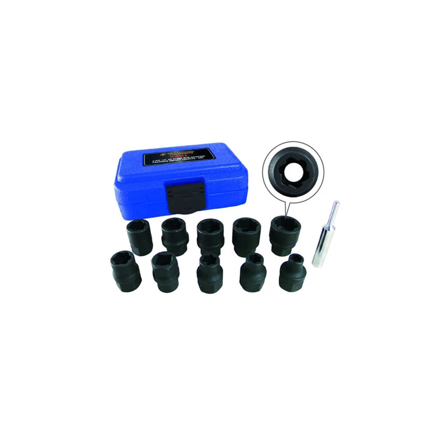 Astro Pneumatic 11-pc. 1/2" Drive Flank Bite Damaged Fastener Metric Impact Sockets - 7411M 1 Astro Pneumatic 11-pc. 1/2" Drive Flank Bite Damaged Fastener Metric Impact Sockets - 7411M