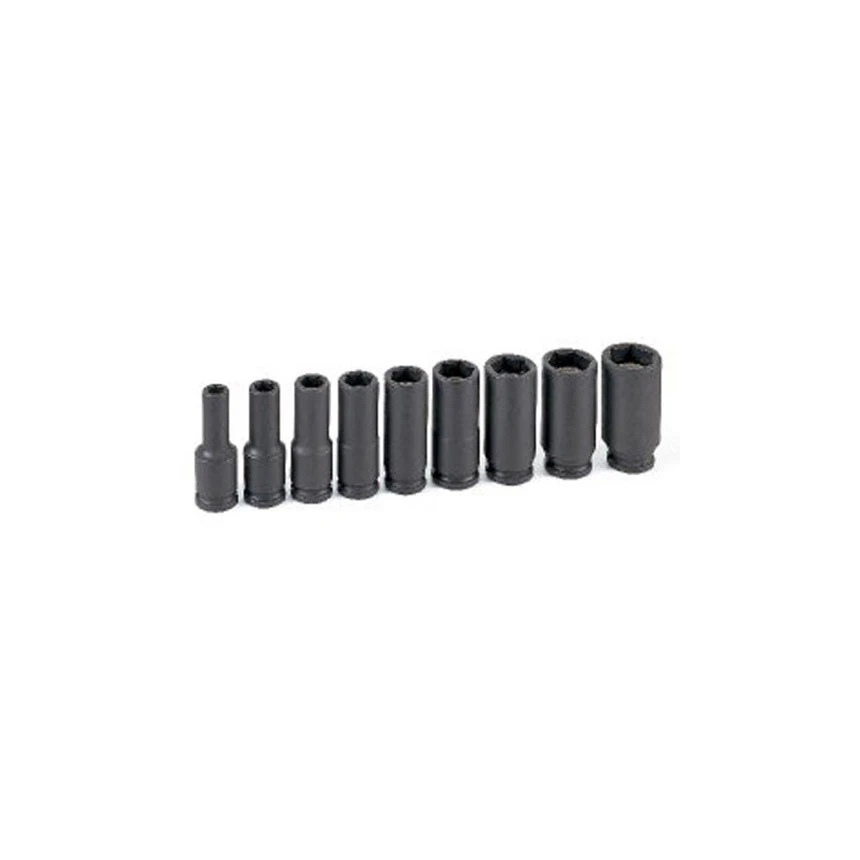 Grey Pneumatic 9-Piece 3/8 In. Drive 6-Point SAE Magnetic Deep Impact Socket Set - 1209DG 1 Grey Pneumatic 9-Piece 3/8 In. Drive 6-Point SAE Magnetic Deep Impact Socket Set - 1209DG