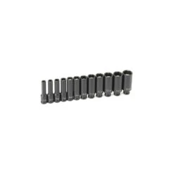 Grey Pneumatic 12 Piece 1/4" Drive Deep Length Metric Magnetic Socket Set - 9712MDG