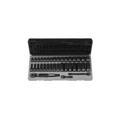 Grey Pneumatic 35 Piece 6pt 3/8" Drive Metric Standard & Deep Impact Socket Set - 81635MRD